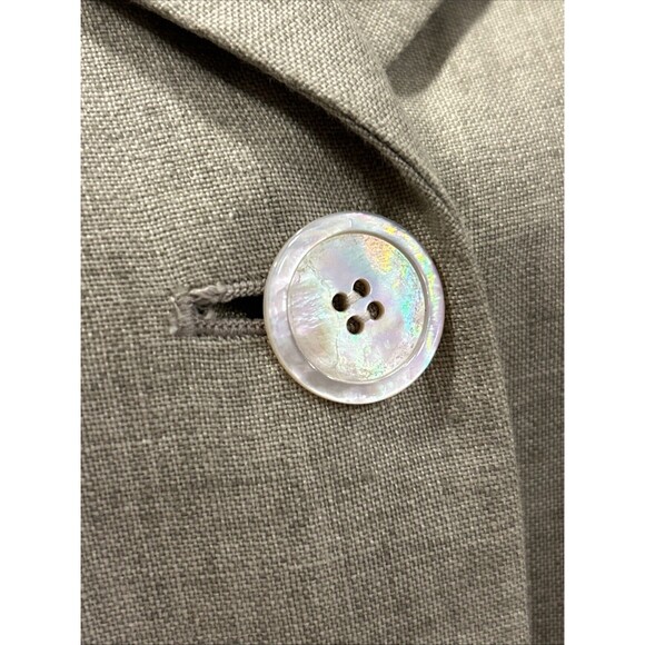 Vintage Liz Claiborne Linen Button Down Shirt Size 14 Long Sleeve Beige/grey - Picture 3 of 7